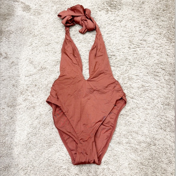 Polo Ralph Lauren Plunge Neck One Piece Swimsuit Size XS NEW - Picture 2 of 8